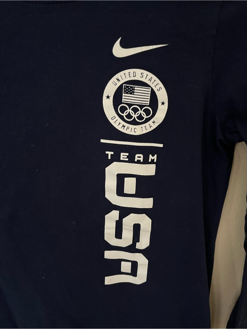 The Nike Tee Boys Team USA Olympic Long Sleeve T-Shirt Navy Blue Medium - Picture 2 of 4